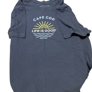 Life Is Good Navy Tee with Yellow and Blue Design